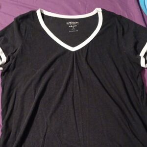 Torrid Super Soft Black Classic T with White Trim